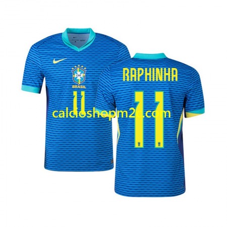 Brasile RAPHINHA 11 Maglia Trasferta 2024 Manica Corta